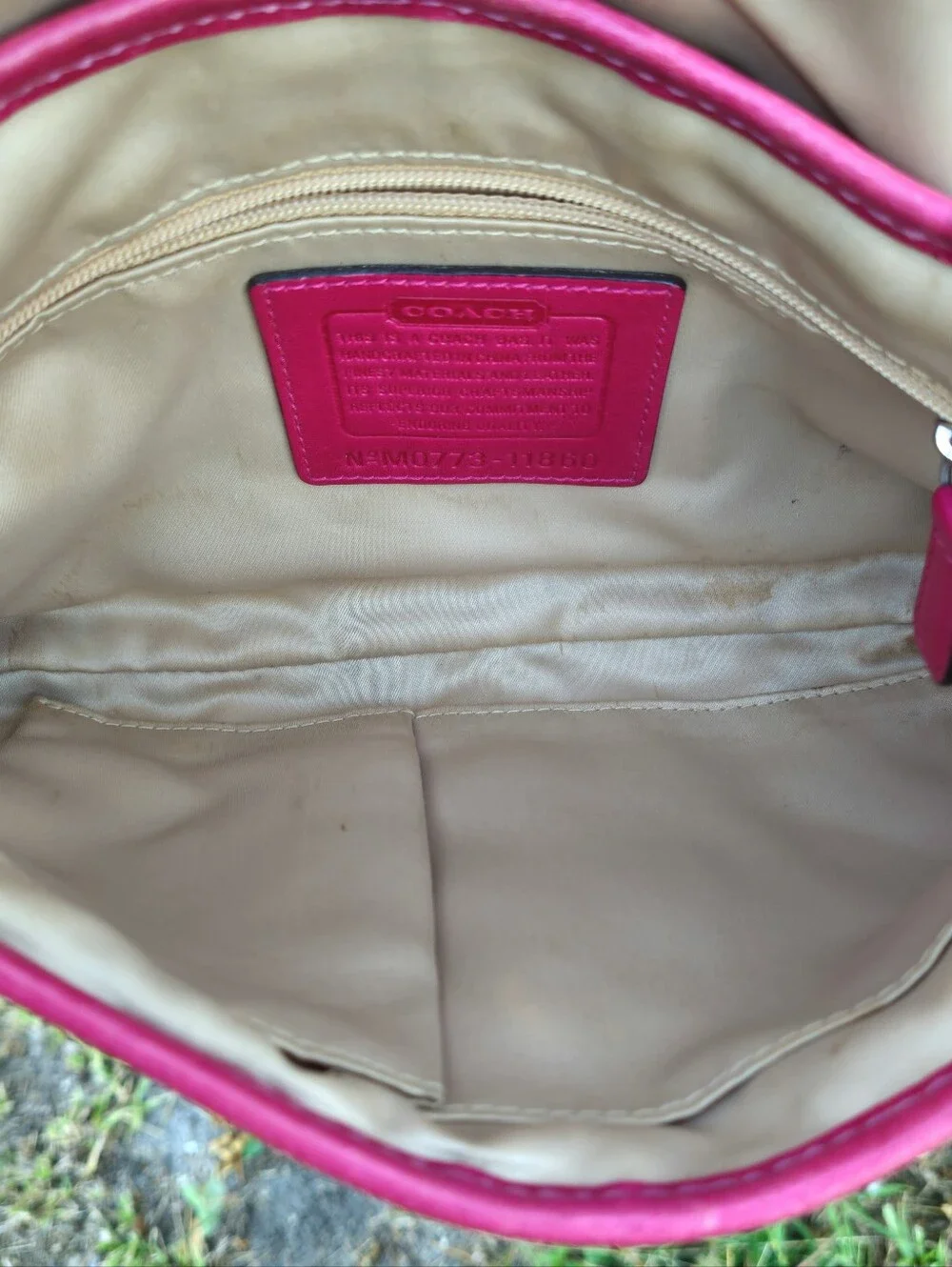 Coach Soho Mini Flap Bag 11860 Pink Fuchsia Signature Canvas Y2K Buckle
